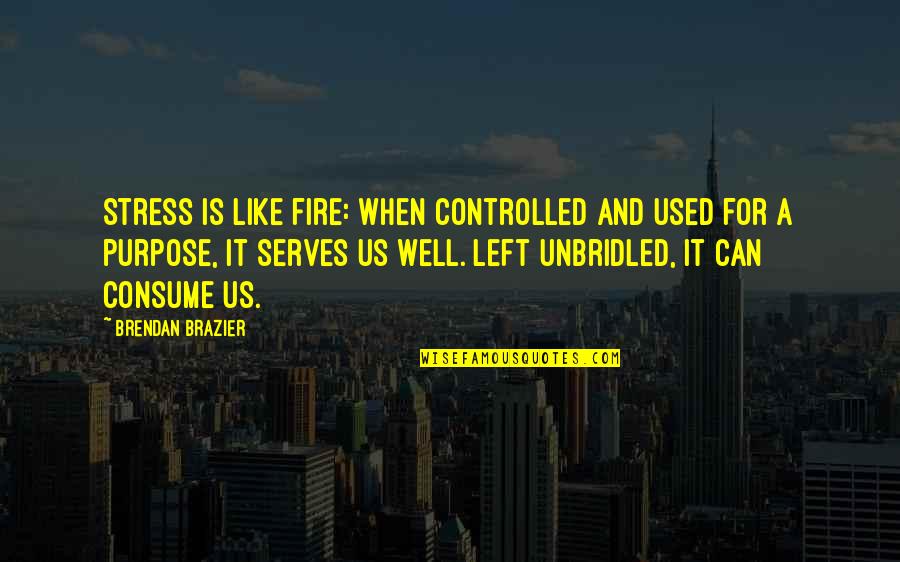 Death Of Sibling Quotes By Brendan Brazier: Stress is like fire: When controlled and used Death Of Sibling Quotes By Brendan Brazier: Stress is like fire: When controlled and used