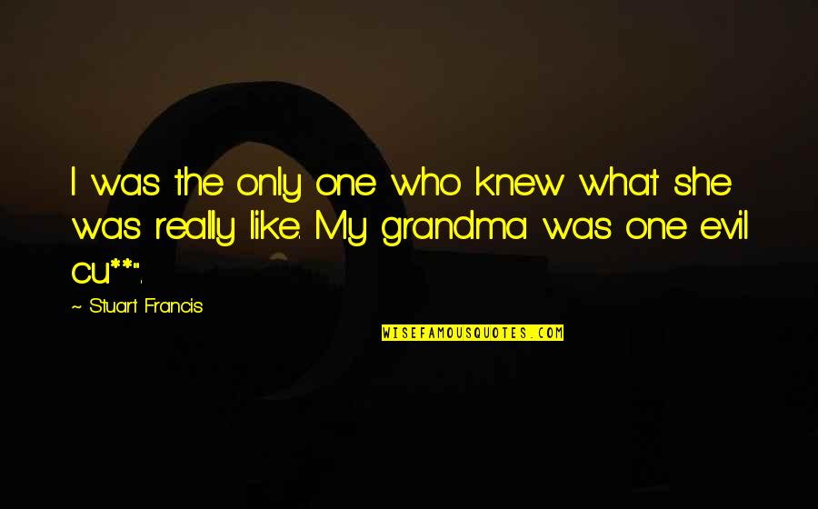 Death Of Your Grandma Quotes By Stuart Francis: I was the only one who knew what