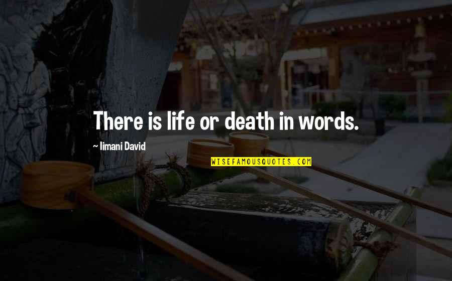 Death Or Life Quotes By Iimani David: There is life or death in words.