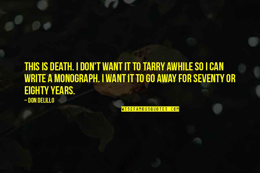 Death Or Quotes By Don DeLillo: This is death. I don't want it to