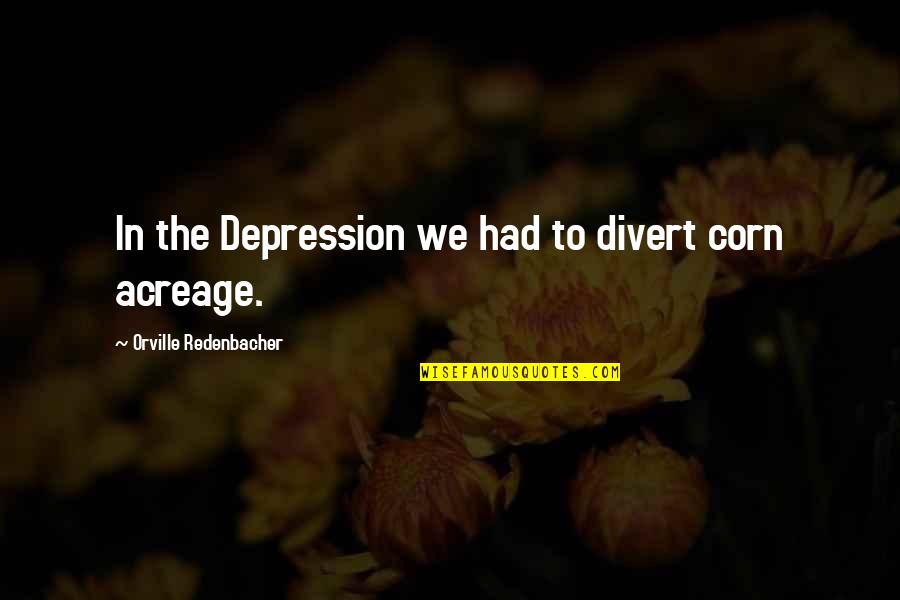 Death Row Quotes By Orville Redenbacher: In the Depression we had to divert corn