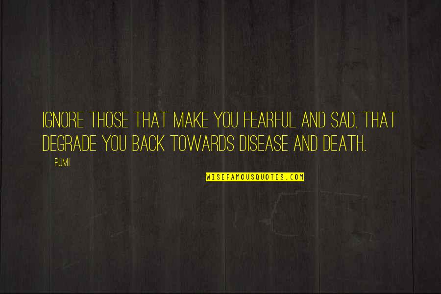 Death Rumi Quotes By Rumi: Ignore those that make you fearful and sad,