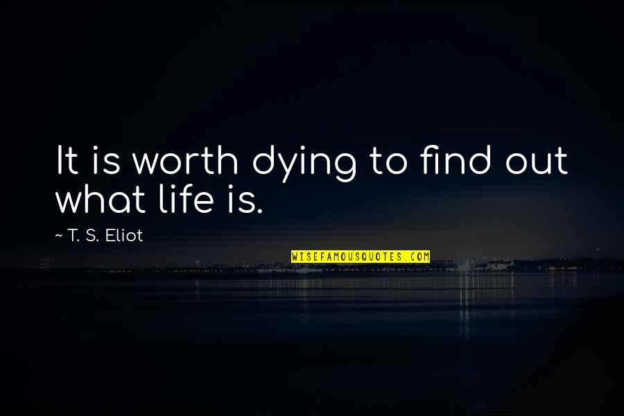 Death S Death Quotes By T. S. Eliot: It is worth dying to find out what