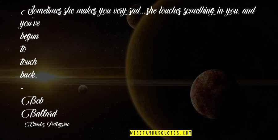 Death Sad Quotes By Charles Pellegrino: Sometimes she makes you very sad....she touches something