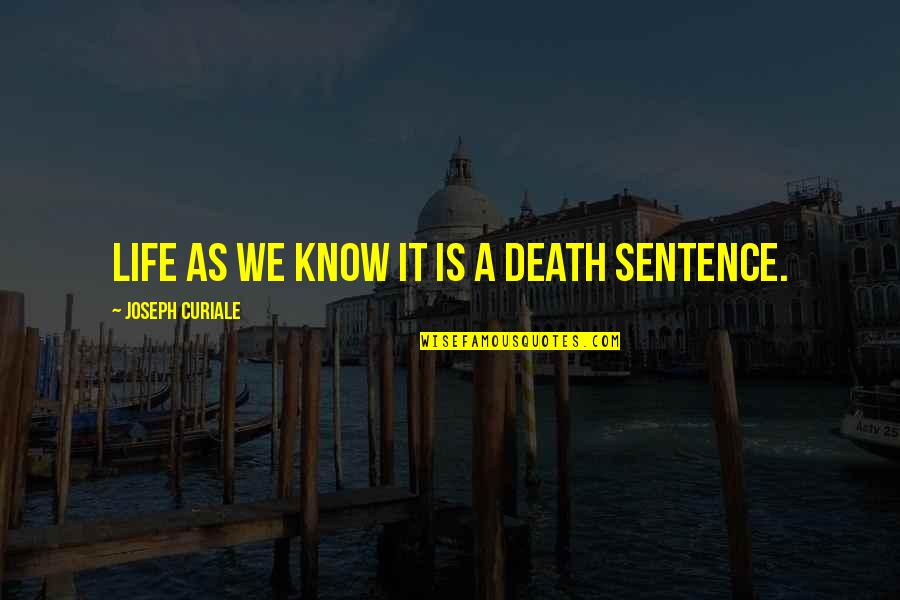 Death Sentence Quotes By Joseph Curiale: Life as we know it is a death