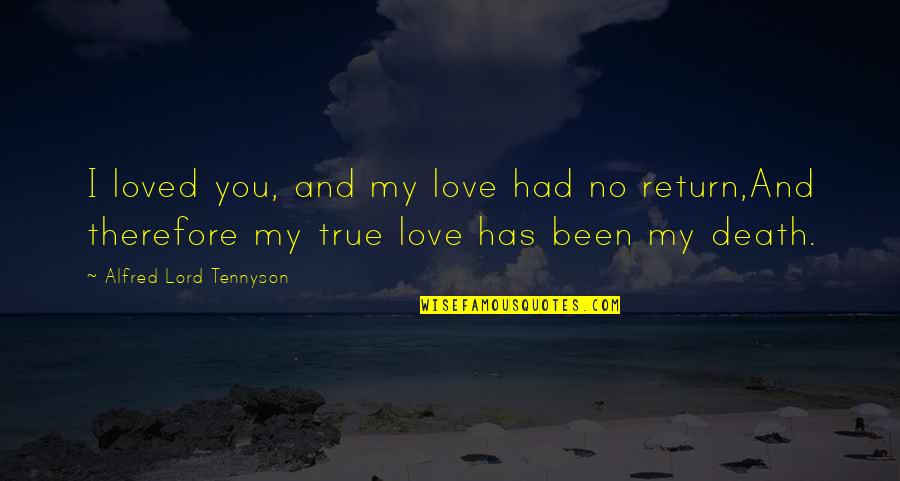 Death Tennyson Quotes By Alfred Lord Tennyson: I loved you, and my love had no