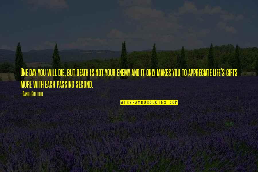 Death To Appreciate Life Quotes By Daniel Gottlieb: One day you will die, but death is