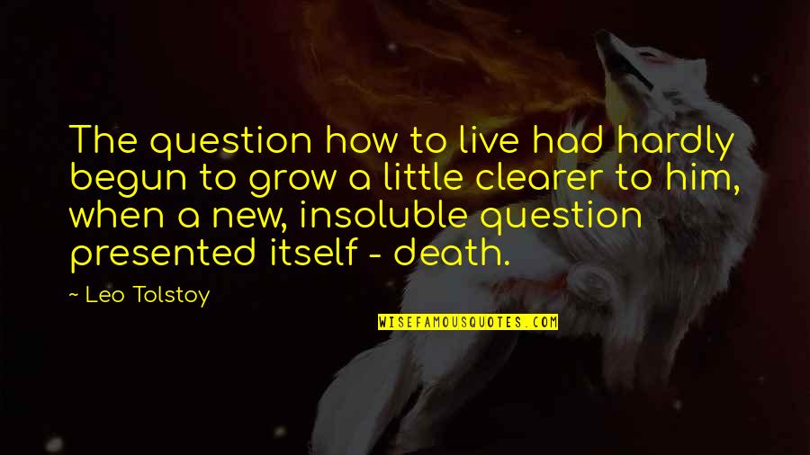 Death Tolstoy Quotes By Leo Tolstoy: The question how to live had hardly begun