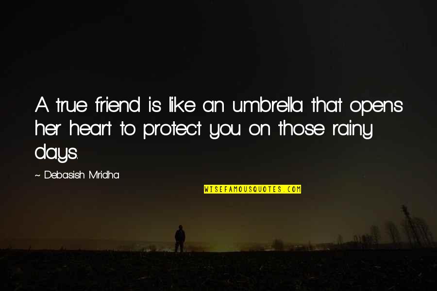 Death With Interruptions Quotes By Debasish Mridha: A true friend is like an umbrella that