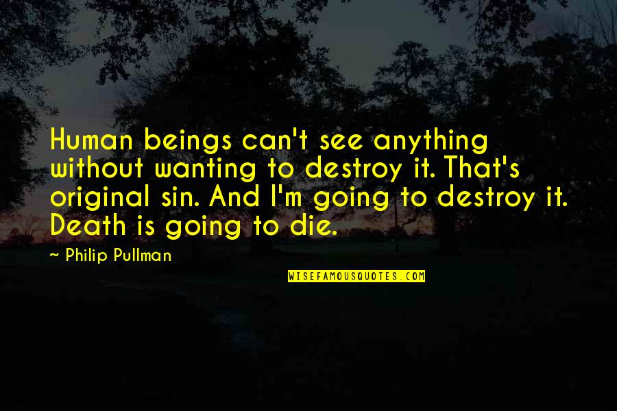 Death Without Quotes By Philip Pullman: Human beings can't see anything without wanting to