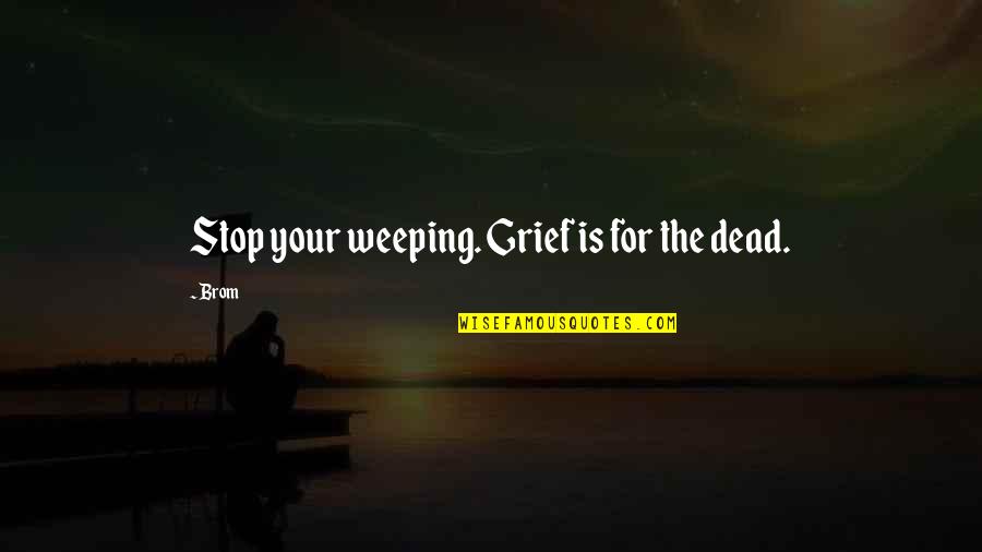 Death Without Weeping Quotes By Brom: Stop your weeping. Grief is for the dead.