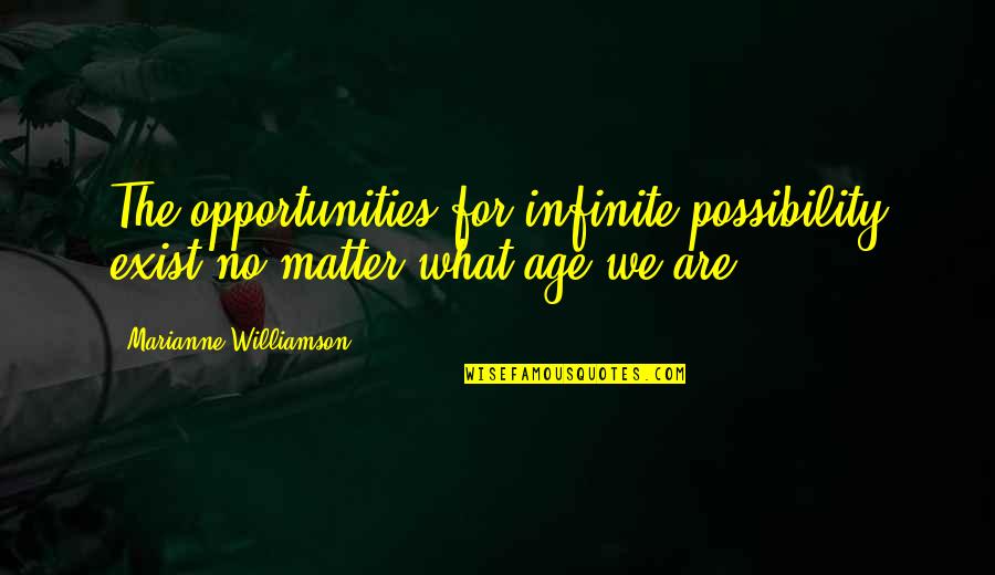 Death Worksheet Quotes By Marianne Williamson: The opportunities for infinite possibility exist no matter Death Worksheet Quotes By Marianne Williamson: The opportunities for infinite possibility exist no matter