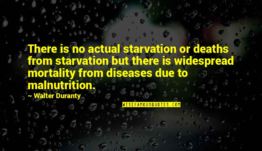 Deaths Quotes By Walter Duranty: There is no actual starvation or deaths from