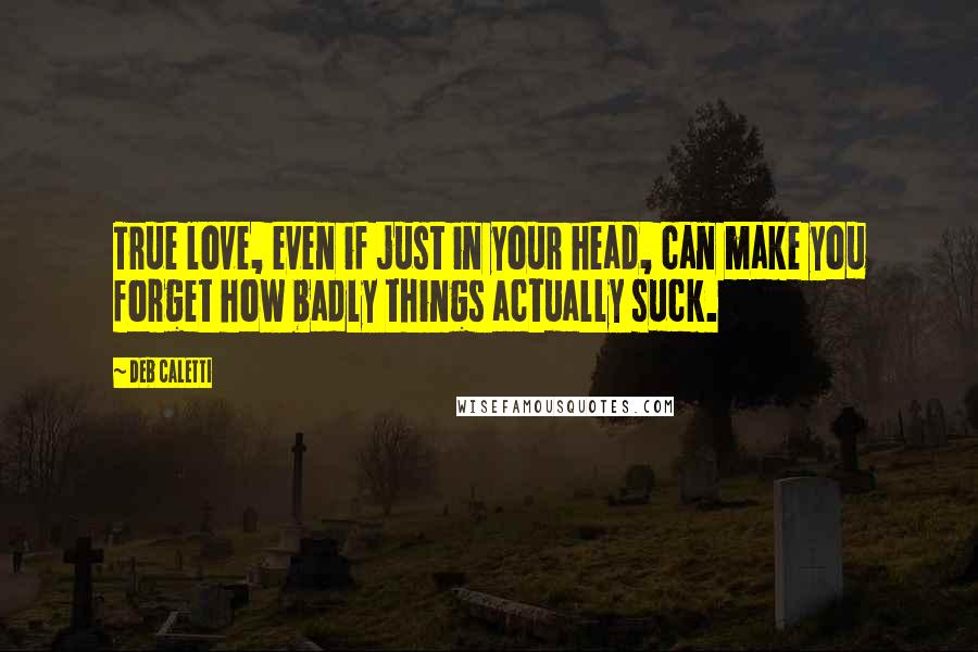 Deb Caletti quotes: True love, even if just in your head, can make you forget how badly things actually suck.