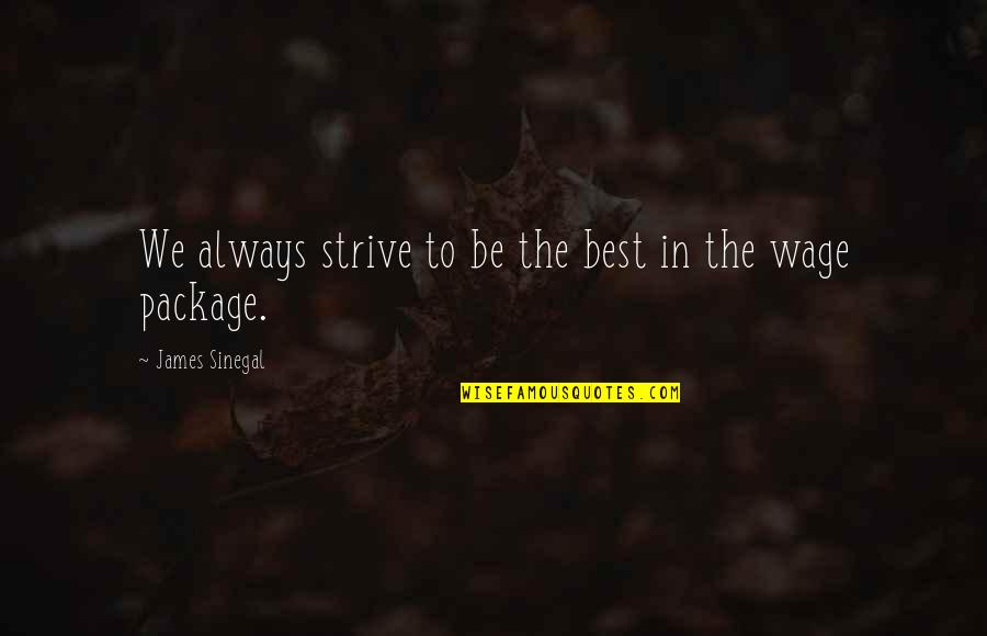 Debacco University Quotes By James Sinegal: We always strive to be the best in Debacco University Quotes By James Sinegal: We always strive to be the best in