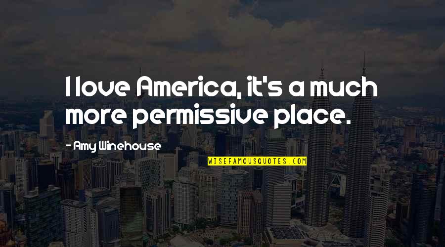 Debarkation Quotes By Amy Winehouse: I love America, it's a much more permissive