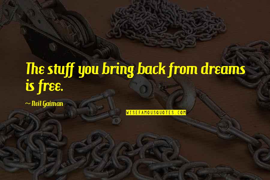 Debarkation Quotes By Neil Gaiman: The stuff you bring back from dreams is