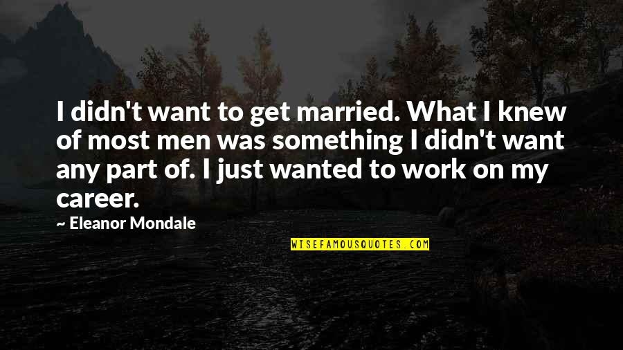 Debased Quotes By Eleanor Mondale: I didn't want to get married. What I