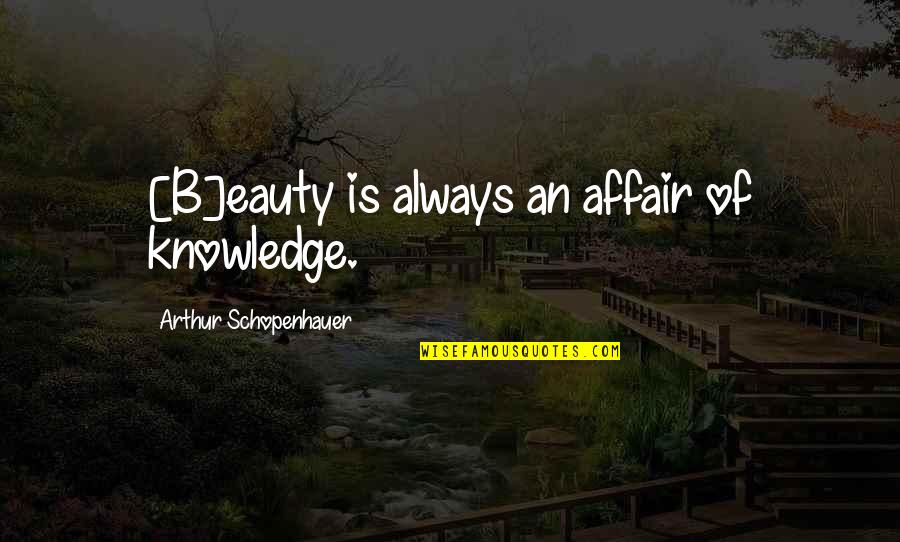 Debate Club Quotes By Arthur Schopenhauer: [B]eauty is always an affair of knowledge.