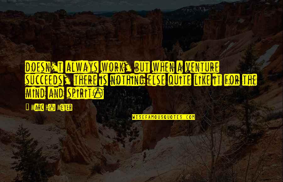 Debating In Politics Quotes By Marc H. Meyer: doesn't always work, but when a venture succeeds, Debating In Politics Quotes By Marc H. Meyer: doesn't always work, but when a venture succeeds,