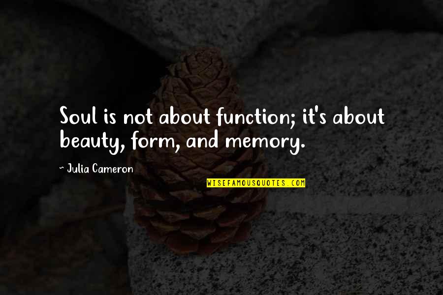 Debbee Designs Quotes By Julia Cameron: Soul is not about function; it's about beauty,