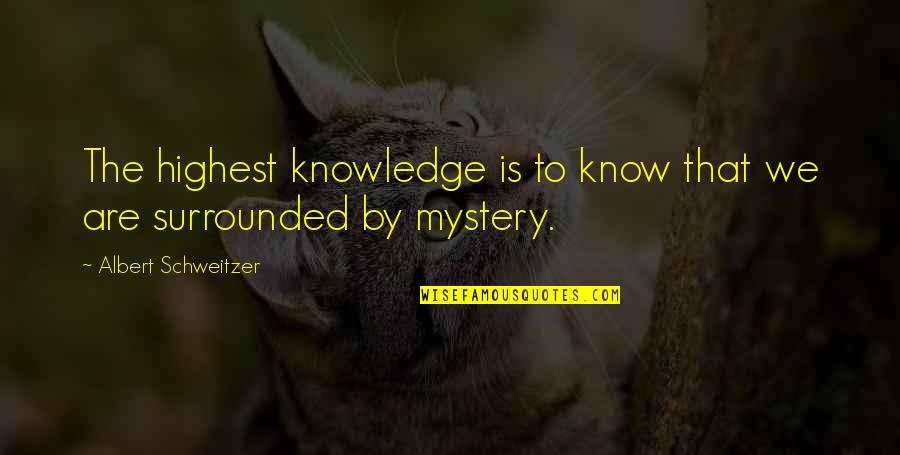 Debest Floors Quotes By Albert Schweitzer: The highest knowledge is to know that we