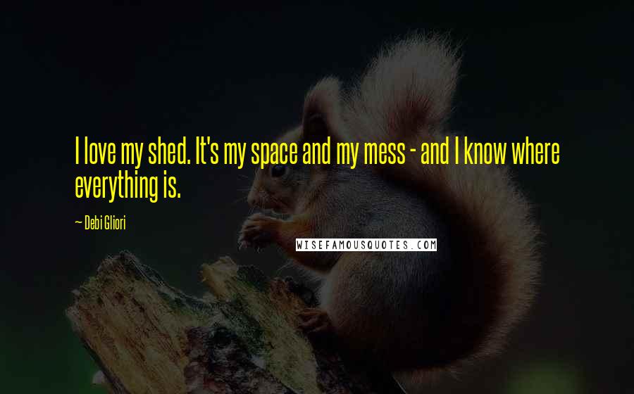 Debi Gliori quotes: I love my shed. It's my space and my mess - and I know where everything is.