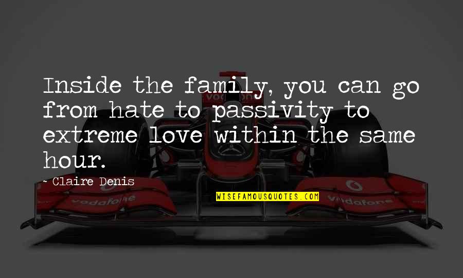 Debiase And Levine Quotes By Claire Denis: Inside the family, you can go from hate