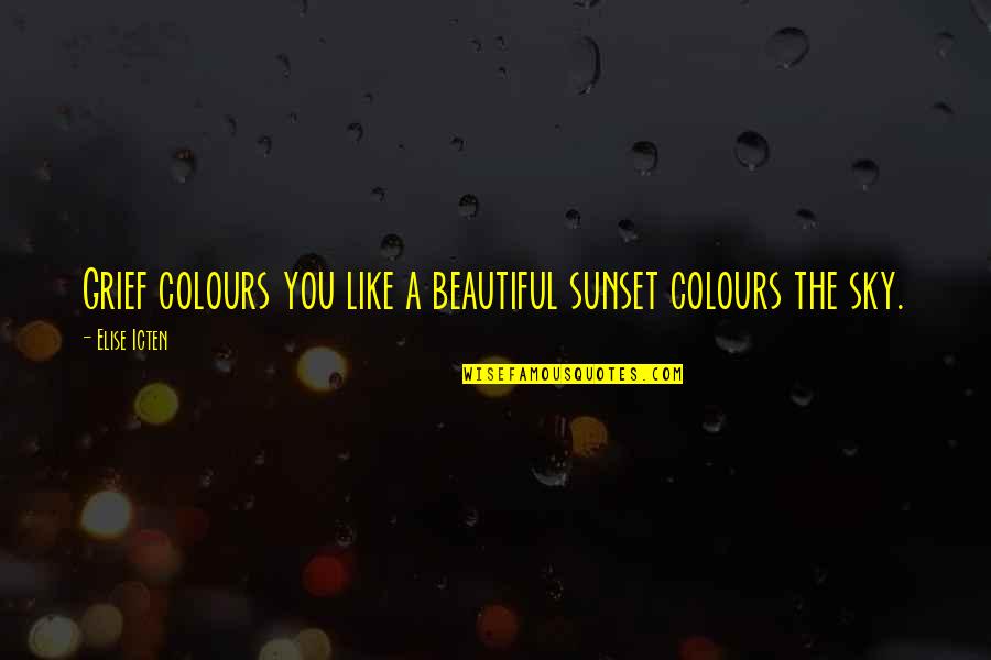 Debilni Vtipy Quotes By Elise Icten: Grief colours you like a beautiful sunset colours