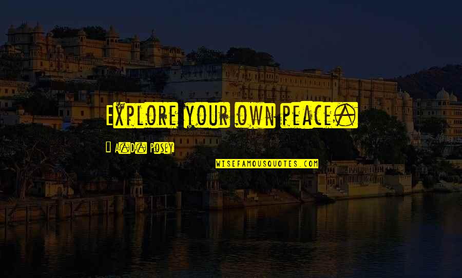 Debiprasad Palit Quotes By A.D. Posey: Explore your own peace.