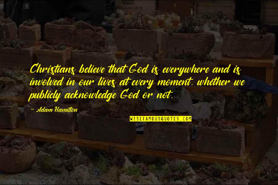 Debo Friday Quotes By Adam Hamilton: Christians believe that God is everywhere and is