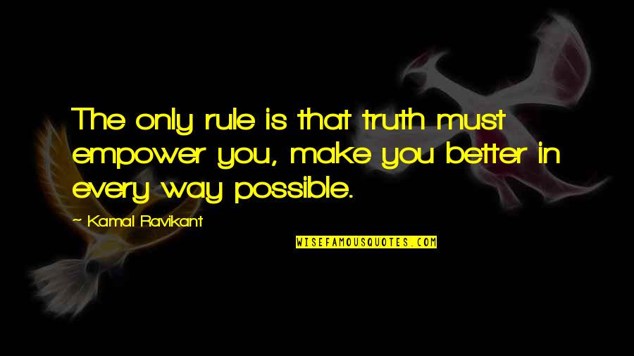 Debonaire Quotes By Kamal Ravikant: The only rule is that truth must empower