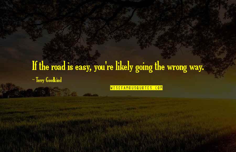 Debouched Quotes By Terry Goodkind: If the road is easy, you're likely going