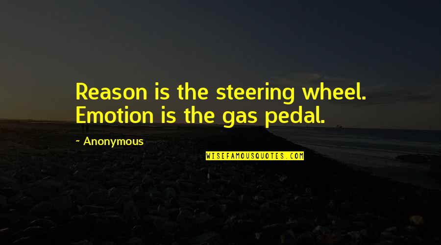 Debruhls Quotes By Anonymous: Reason is the steering wheel. Emotion is the
