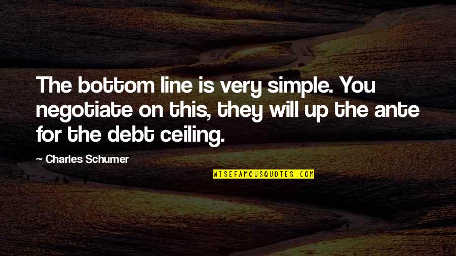 Debt Ceiling Quotes By Charles Schumer: The bottom line is very simple. You negotiate