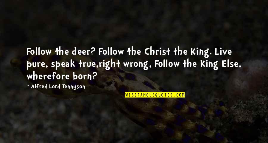 Deca Leadership Quotes By Alfred Lord Tennyson: Follow the deer? Follow the Christ the King.
