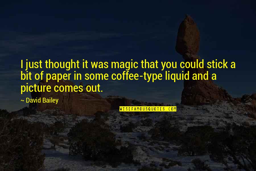 Decapitate Quotes By David Bailey: I just thought it was magic that you