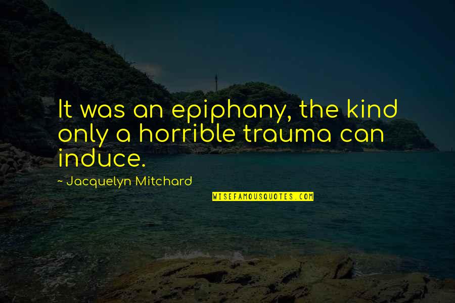 Decapitations Quotes By Jacquelyn Mitchard: It was an epiphany, the kind only a Decapitations Quotes By Jacquelyn Mitchard: It was an epiphany, the kind only a