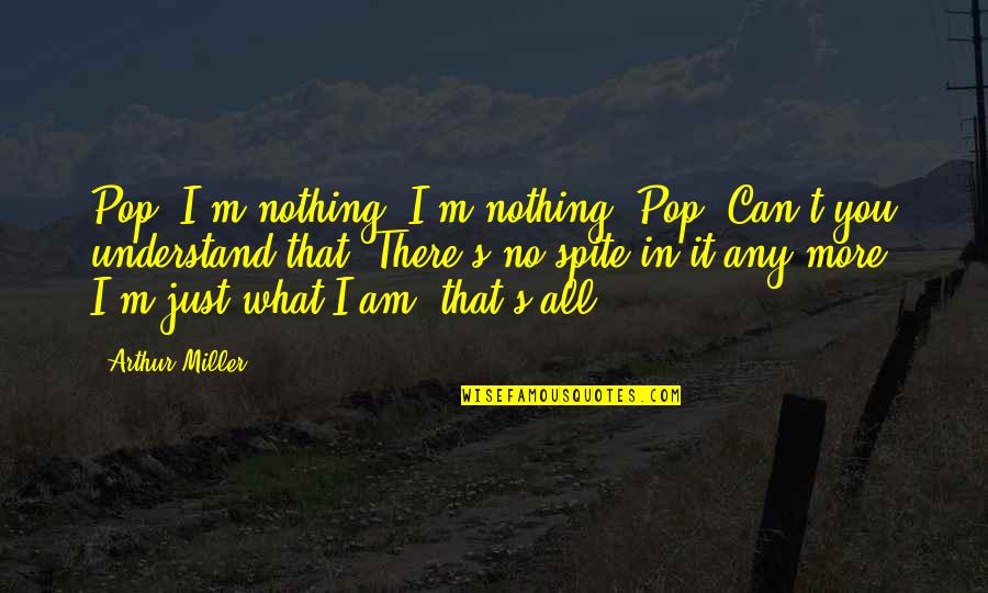 Decarbonize Quotes By Arthur Miller: Pop, I'm nothing! I'm nothing, Pop. Can't you
