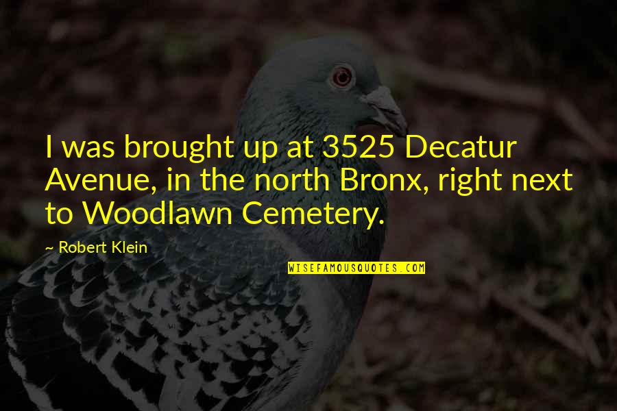 Decatur Quotes By Robert Klein: I was brought up at 3525 Decatur Avenue,