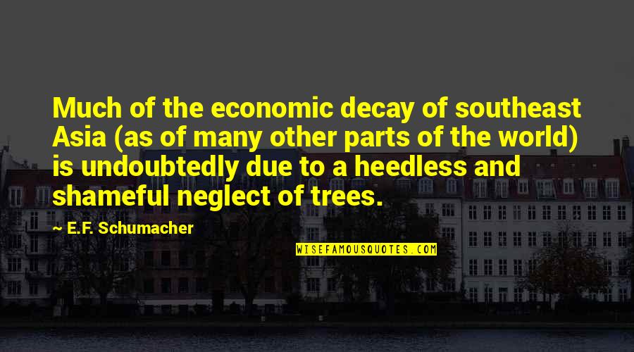 Decay'd Quotes By E.F. Schumacher: Much of the economic decay of southeast Asia