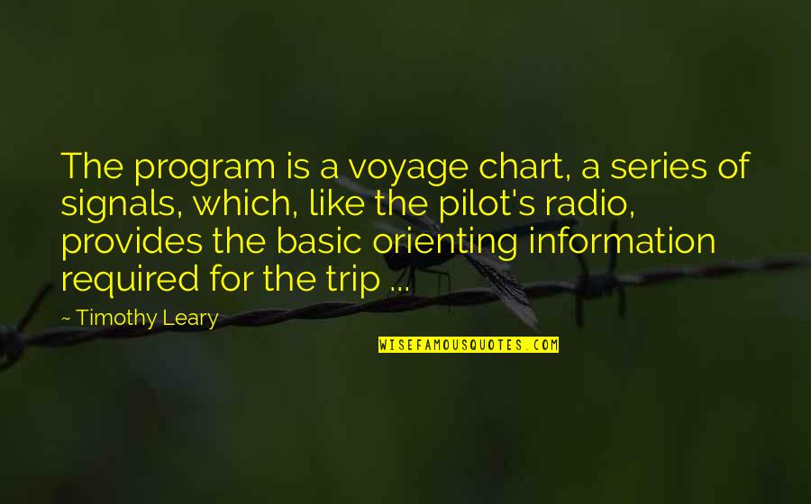 Decco Alloys Quotes By Timothy Leary: The program is a voyage chart, a series Decco Alloys Quotes By Timothy Leary: The program is a voyage chart, a series