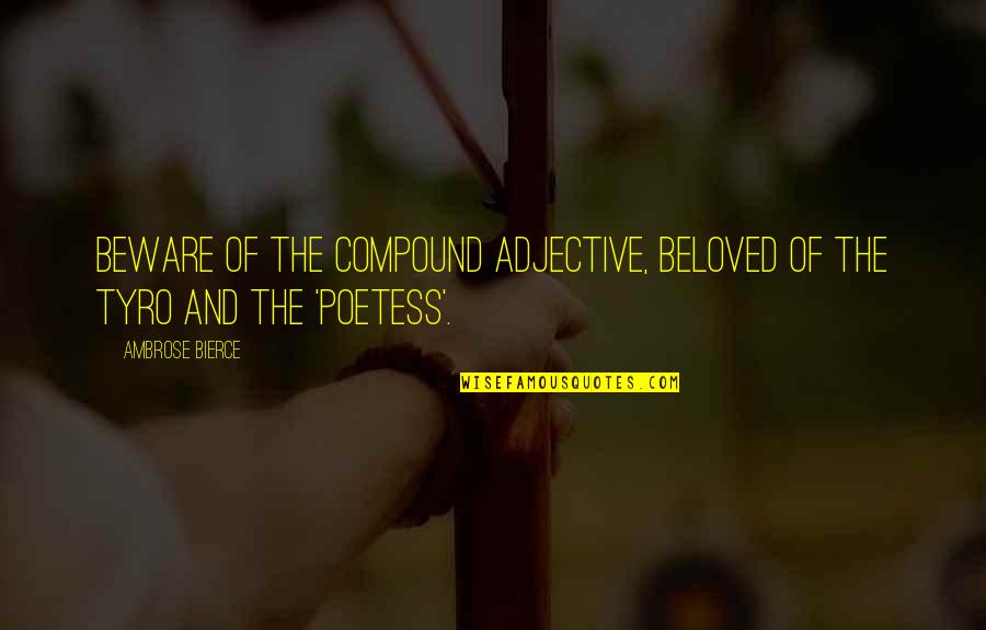 Deceitfully Delicious Quotes By Ambrose Bierce: Beware of the compound adjective, beloved of the