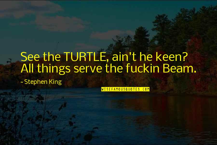 Deceivable Quotes By Stephen King: See the TURTLE, ain't he keen? All things