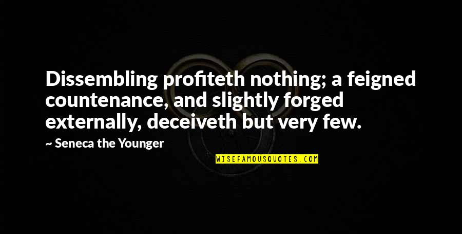 Deceiveth Quotes By Seneca The Younger: Dissembling profiteth nothing; a feigned countenance, and slightly