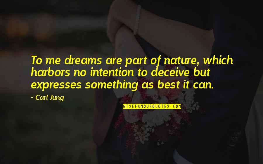 Deceiving Quotes By Carl Jung: To me dreams are part of nature, which