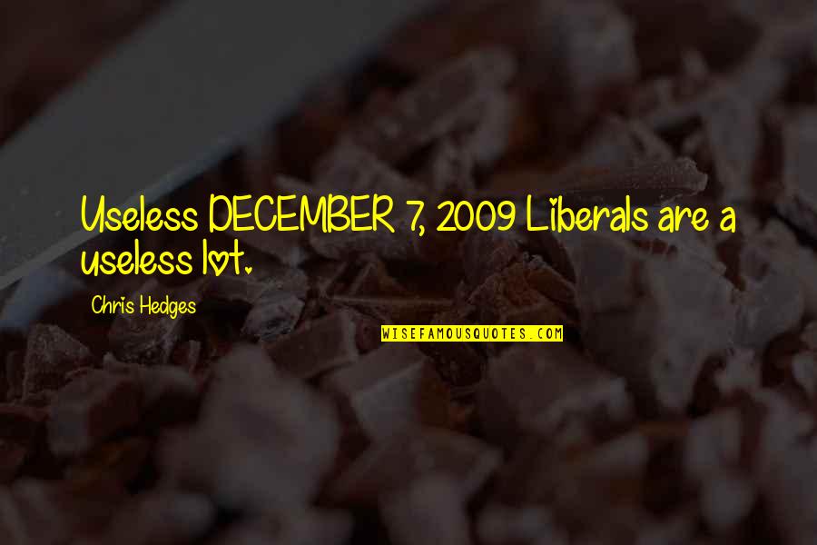 December 7 Quotes By Chris Hedges: Useless DECEMBER 7, 2009 Liberals are a useless