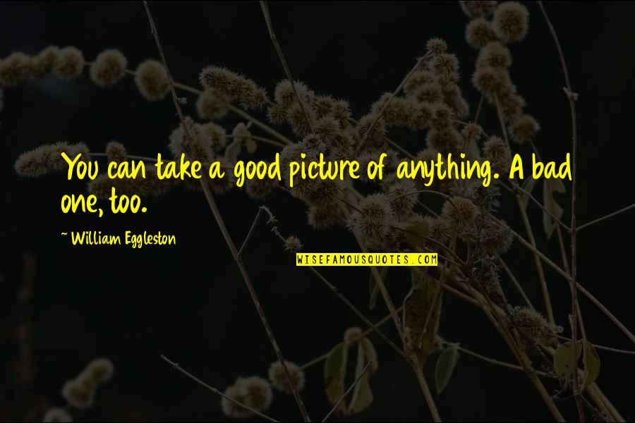 Decent Dressing Quotes By William Eggleston: You can take a good picture of anything.
