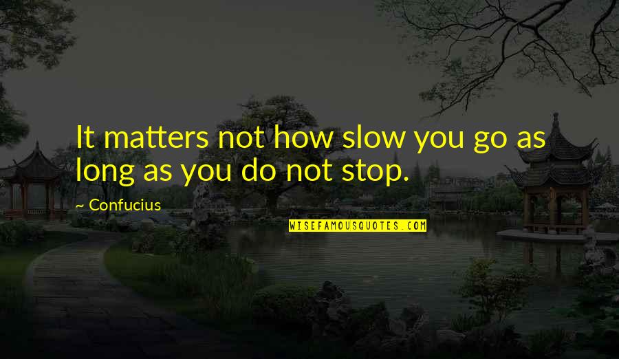 Decente In English Quotes By Confucius: It matters not how slow you go as