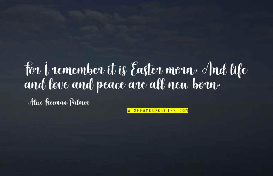 Dechainer Quotes By Alice Freeman Palmer: For I remember it is Easter morn, And Dechainer Quotes By Alice Freeman Palmer: For I remember it is Easter morn, And